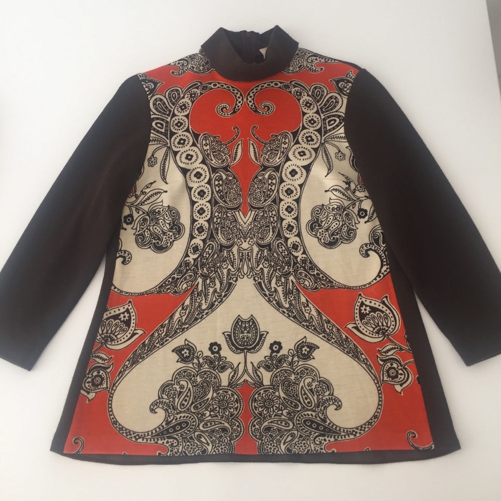 Vintage unique design tunic style top/ sweater